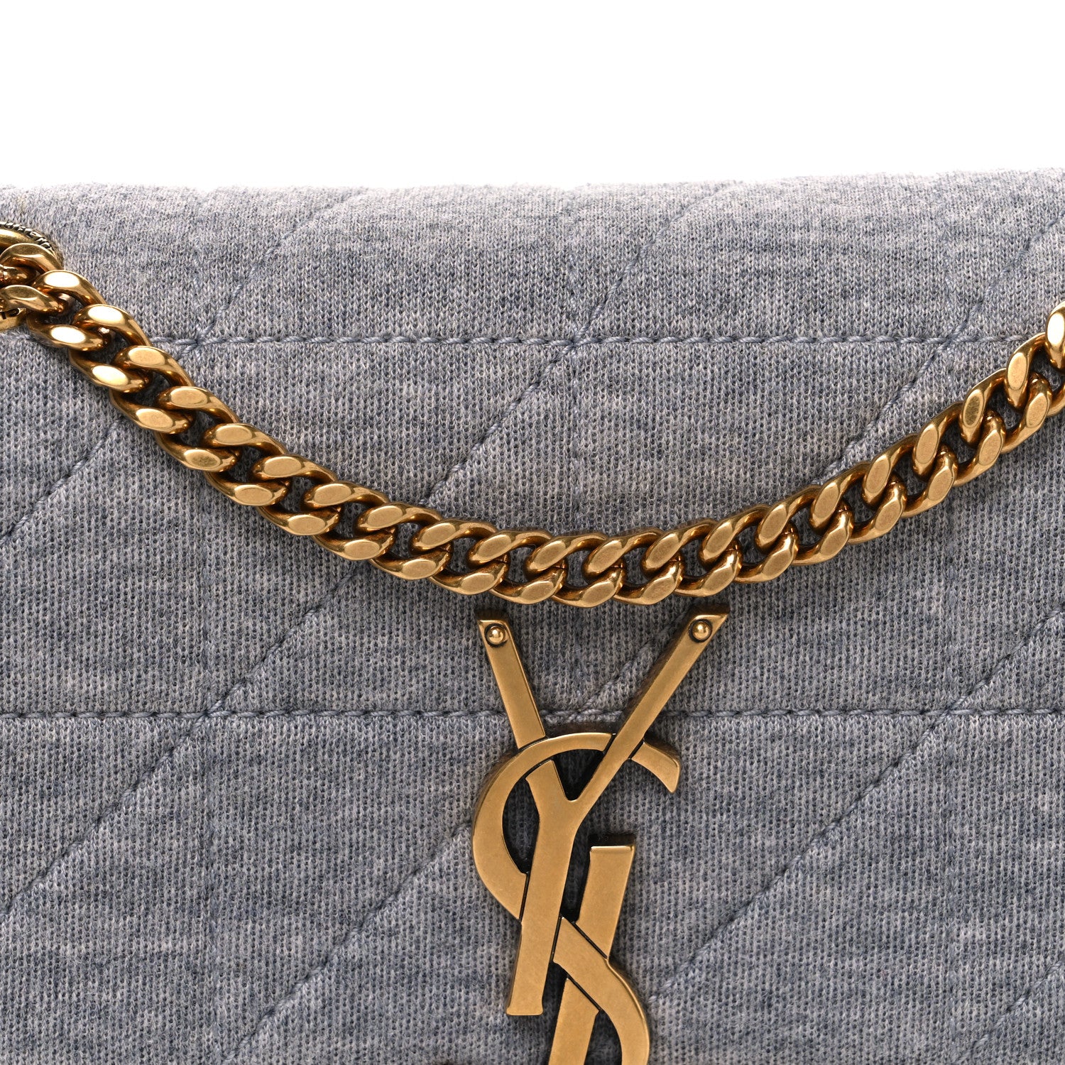Saint Laurent Jersey Wool Patchwork Monogram Mini Jamie Baguette Grigio 8 of 11