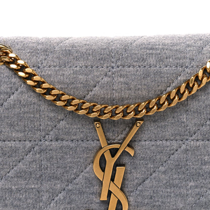 Saint Laurent Jersey Wool Patchwork Monogram Mini Jamie Baguette Grigio 8 of 11