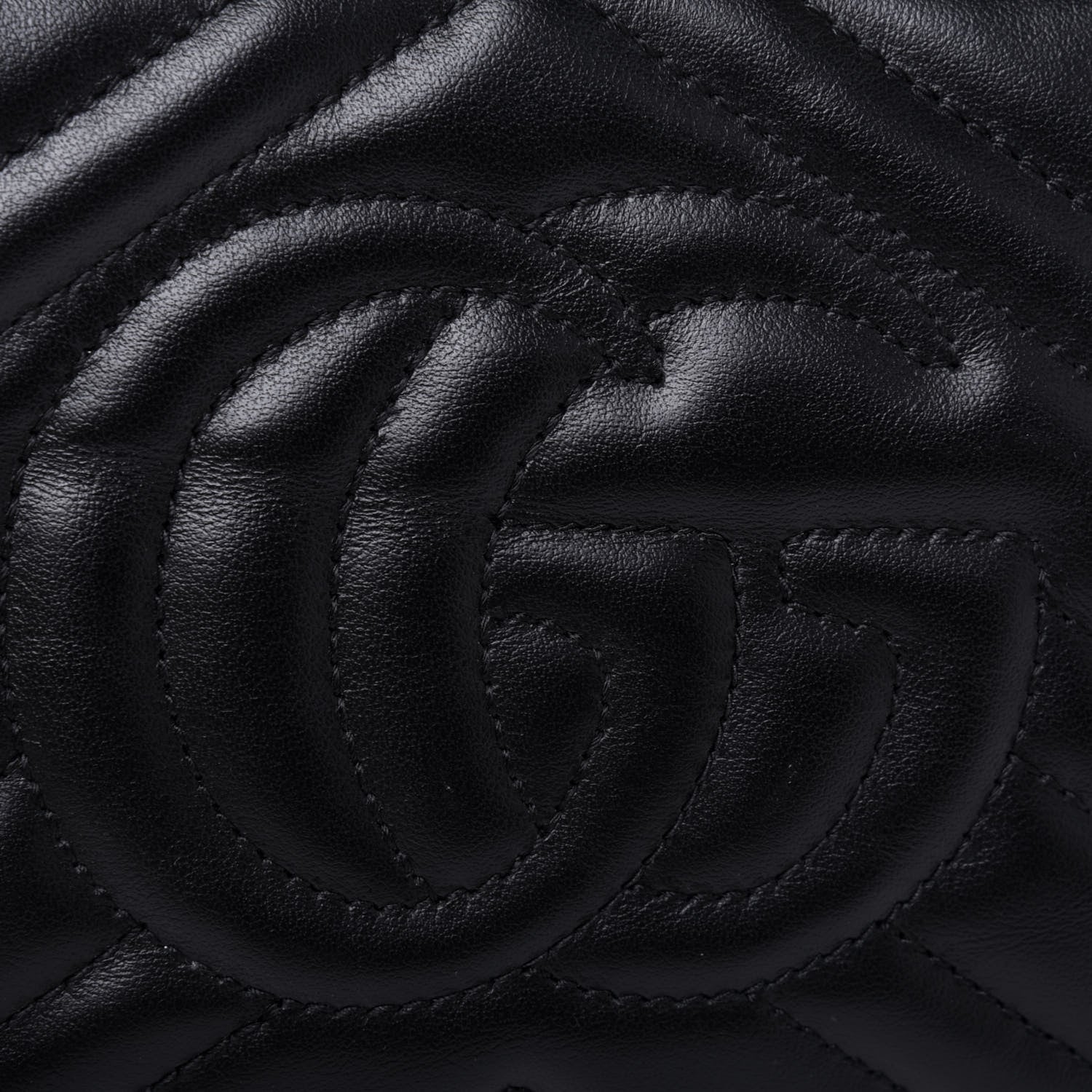 Gucci Calfskin Matelasse Mini GG Marmont Chain Shoulder Bag Black 14 of 17