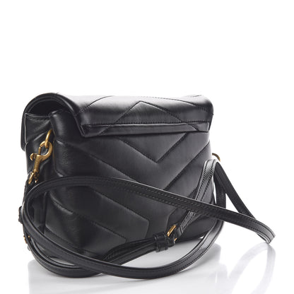 Saint Laurent Calfskin Y Quilted Monogram Toy Loulou Crossbody Bag Black 3 of 12
