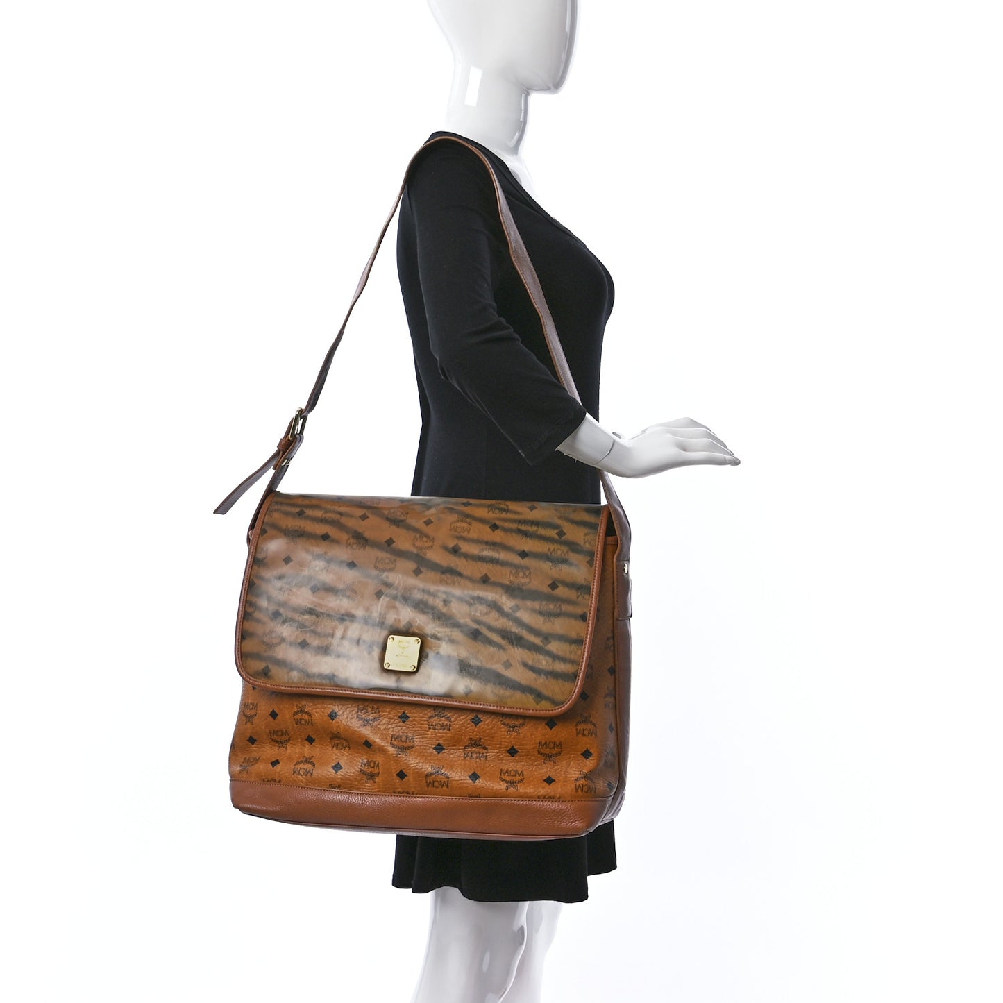 Visetos Tiger Messenger Bag Cognac