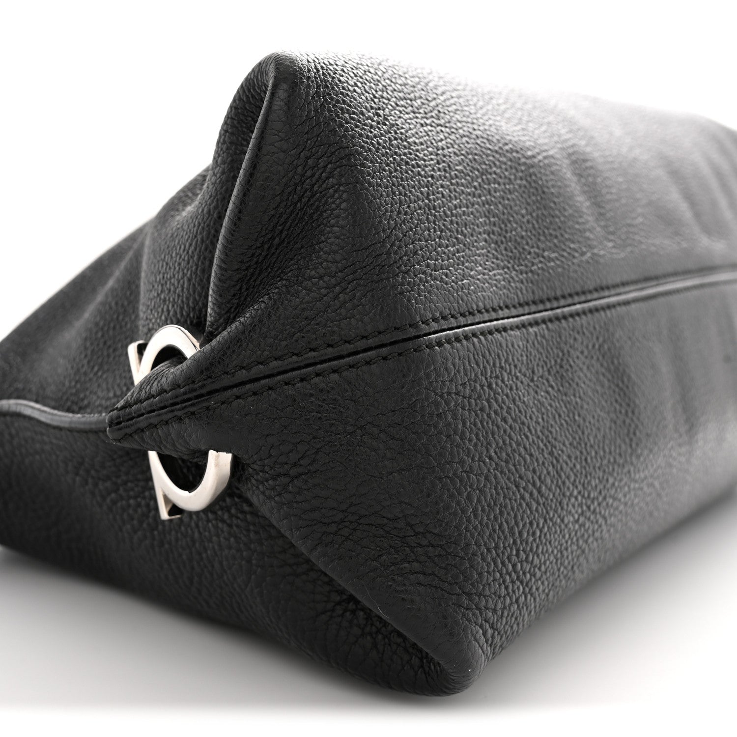 Salvatore Ferragamo Calfskin Fanisa Gancini Large Hobo Black 9 of 12