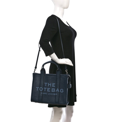 Marc Jacobs Grained Calfskin Medium The Tote Bag Blue Sea 2 of 8