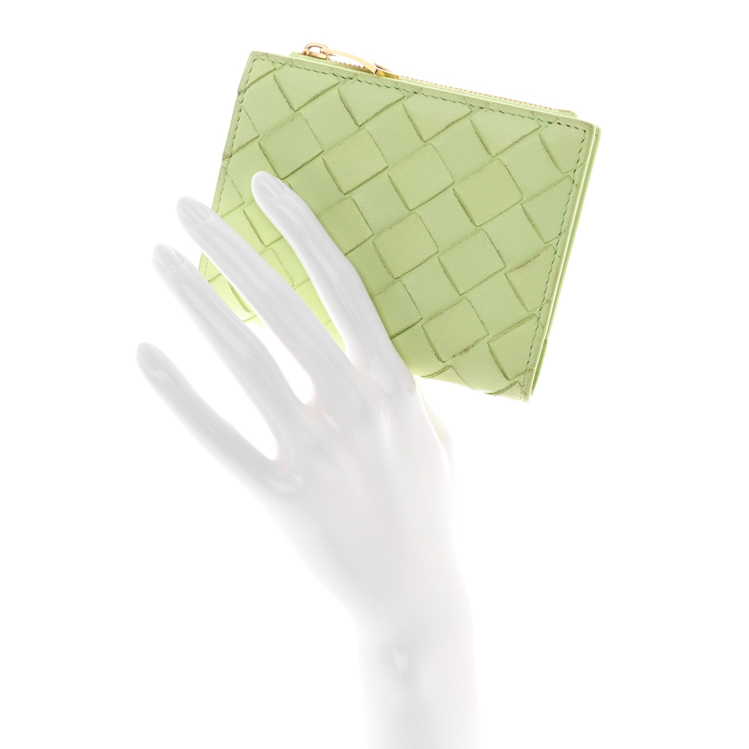Bottega Veneta Nappa Intrecciato Small Bi-Fold Zip Wallet Fennel 2 of 12