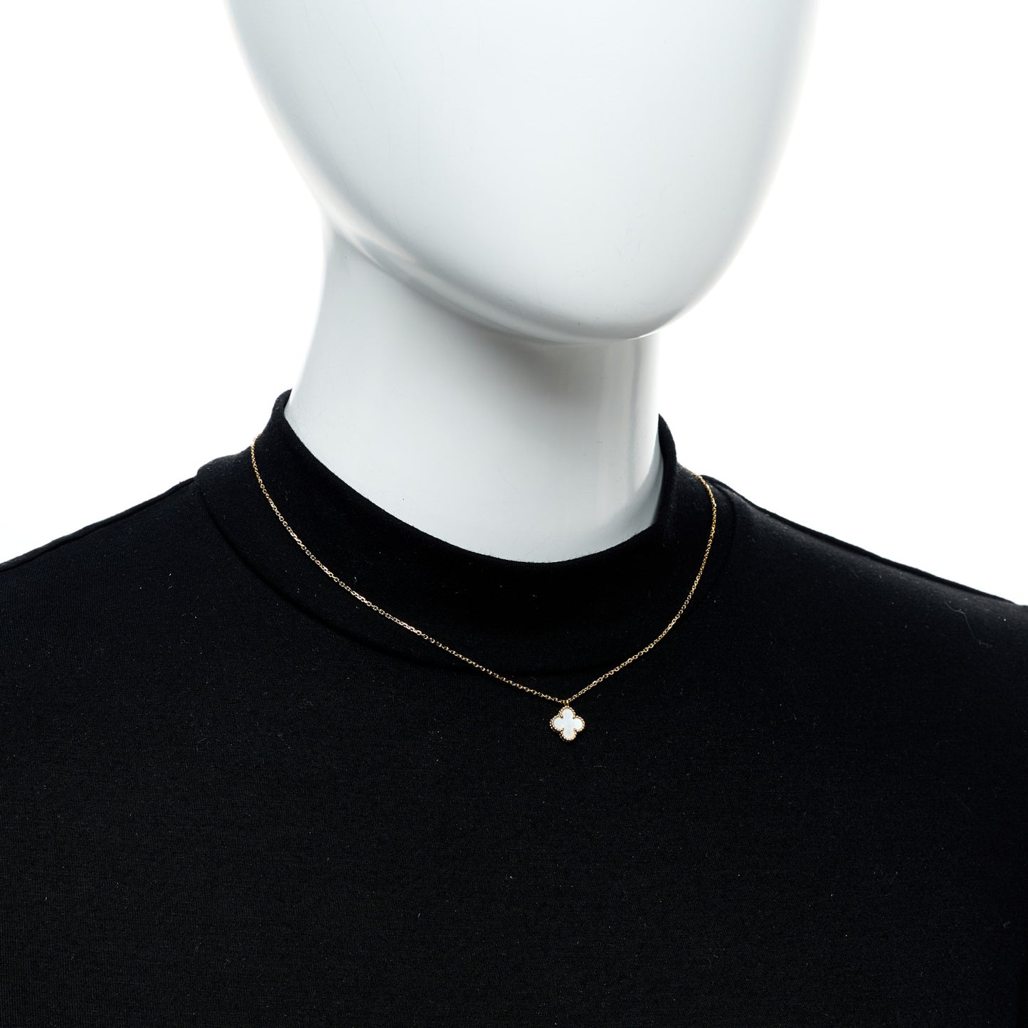 18K Yellow Gold Mother of Pearl Sweet Alhambra Pendant Necklace
