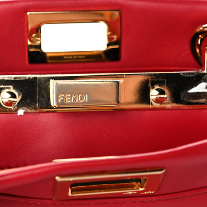 Fendi Nappa Crystal Stars Studded XS Peekaboo Iconic Satchel Fragola 8 of 13