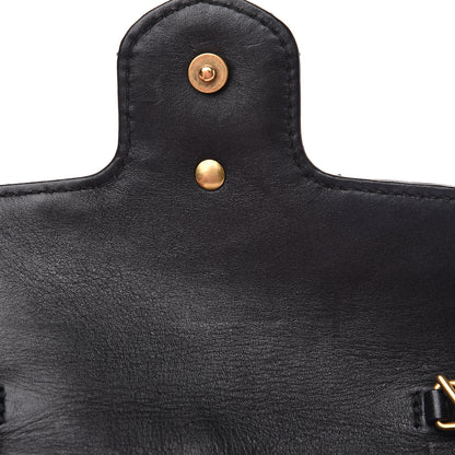 Gucci Calfskin Matelasse Super Mini GG Marmont Shoulder Bag Black 8 of 12
