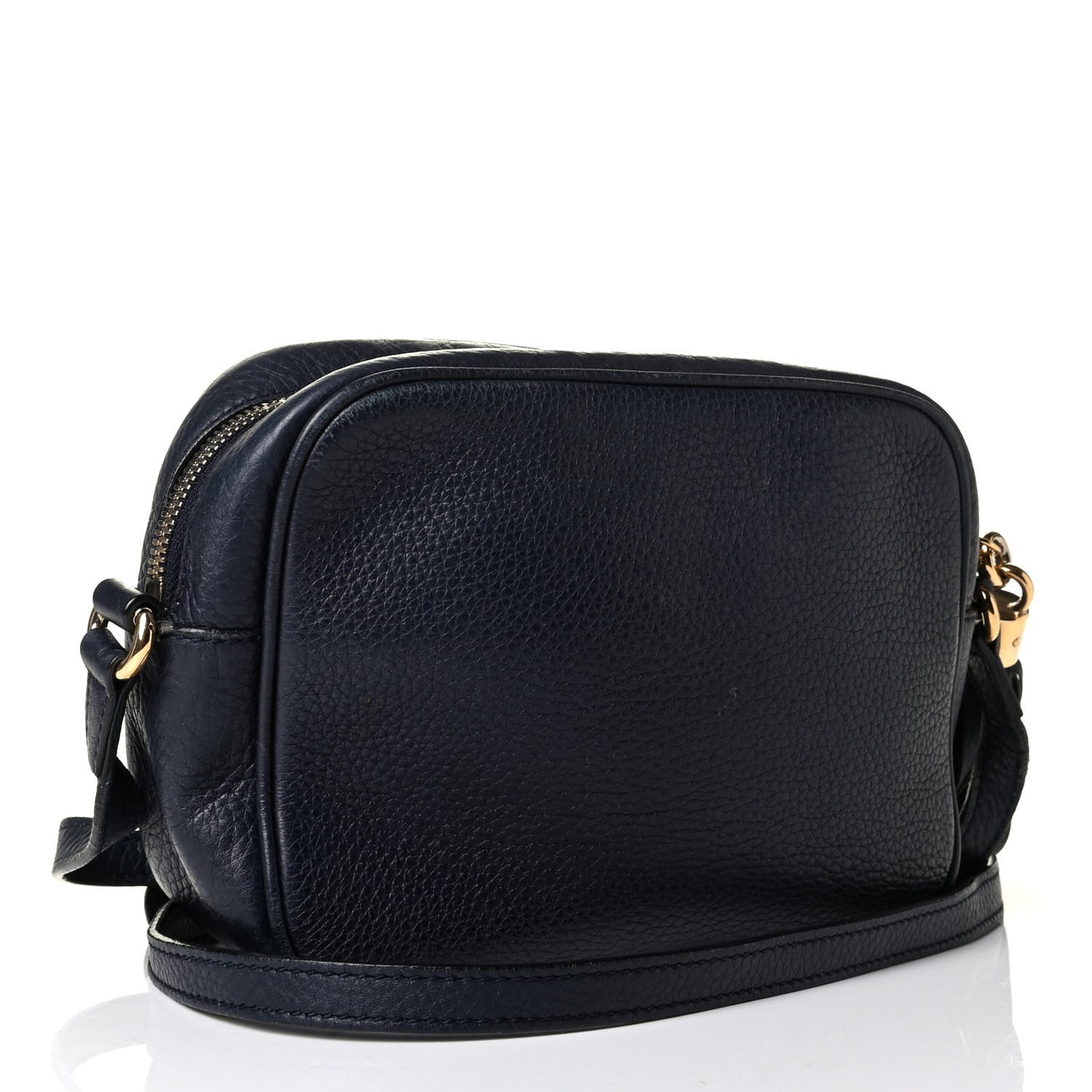 Pebbled Calfskin Small Soho Disco Bag Black