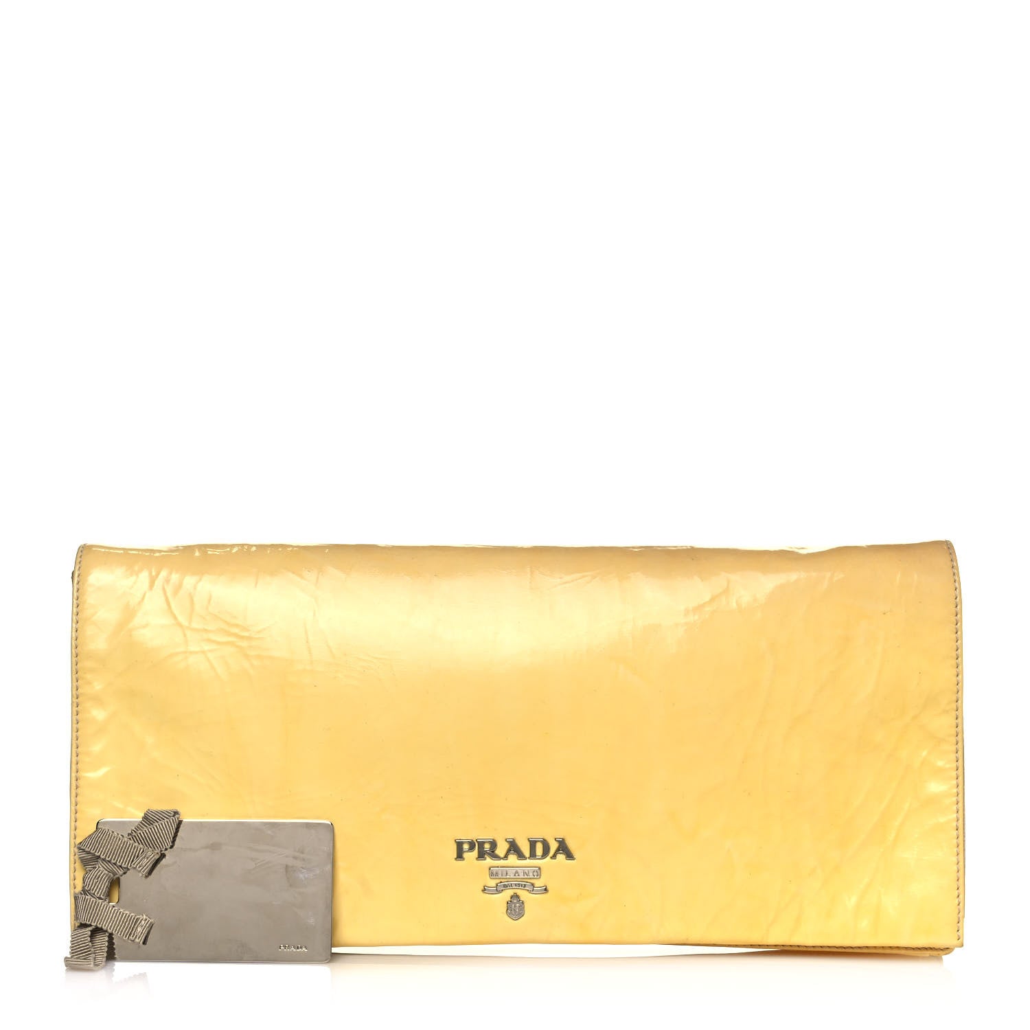 Prada Vernice Sfumata Clutch Yellow Black 1 of 17