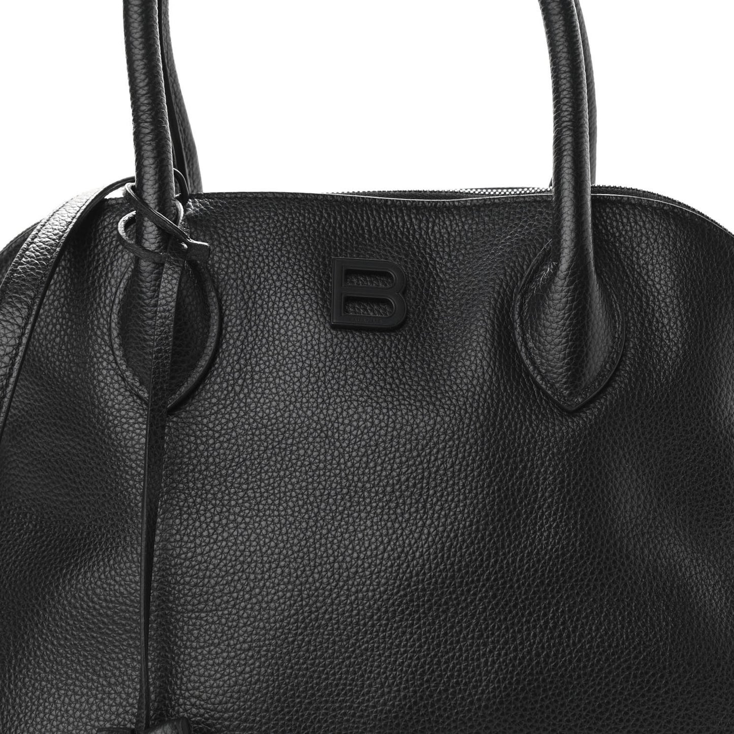 Supple Calfskin Ville Top Handle Bag Black