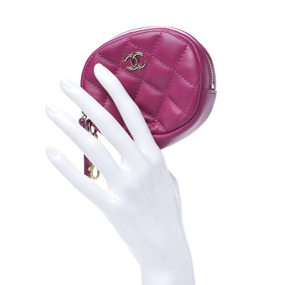 Chanel Lambskin Quilted Zip Around Classic Coin Purse Pink 2 of 7
