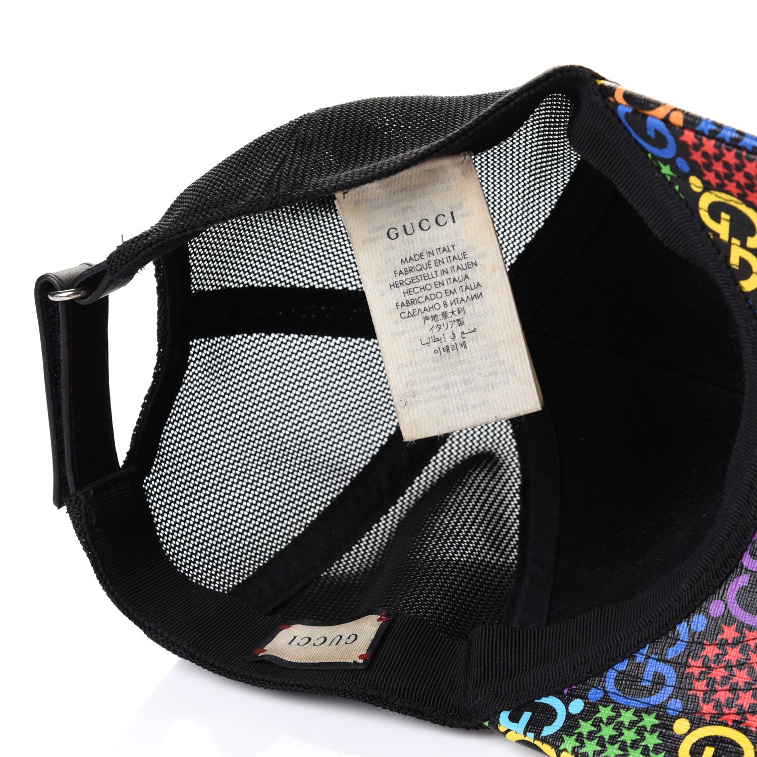 Gucci GG Supreme Monogram Psychedelic Baseball Hat XXL 61 Black 4 of 7