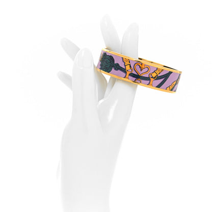 Hermes Enamel Printed Festival des Amazones Wide Bracelet 62 Vie D Artiste 2 of 5