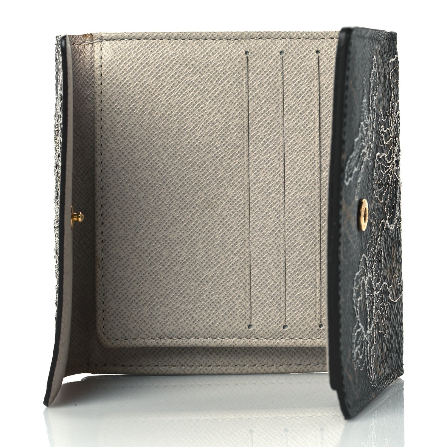 Louis Vuitton Monogram Dentelle Elise Wallet Silver 5 of 8