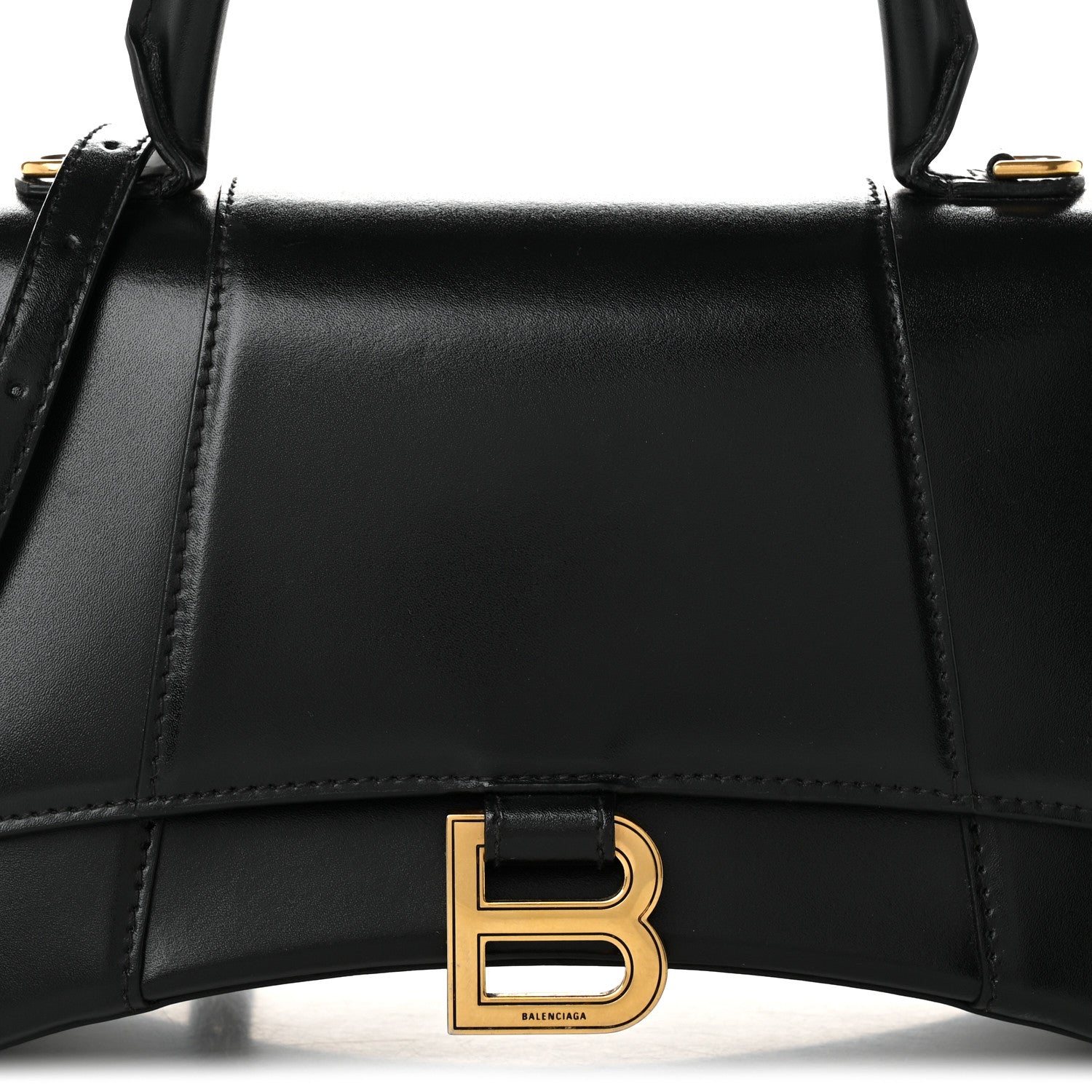 Balenciaga Shiny Box Calfskin Small Hourglass Top Handle Bag Black 6 of 8