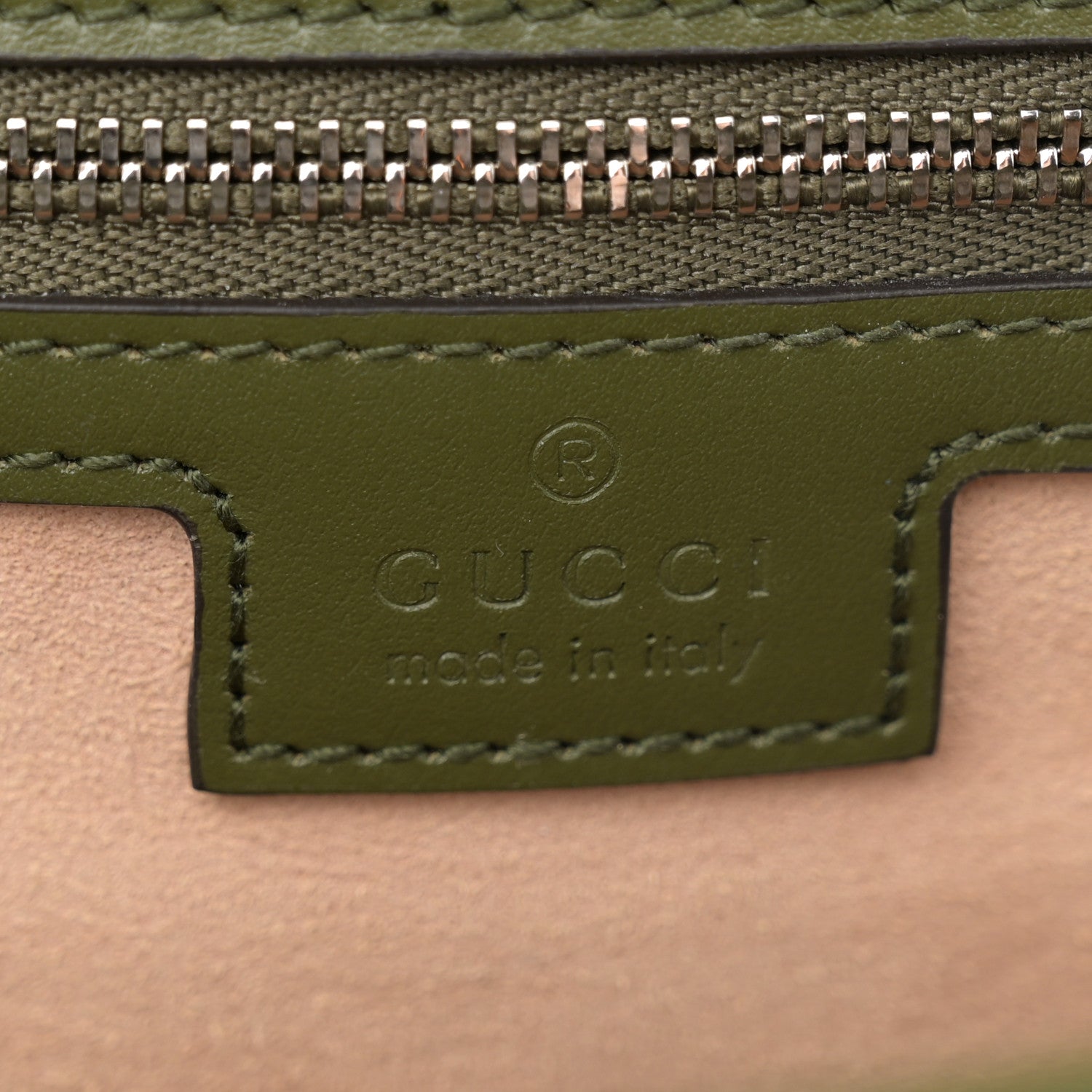 Gucci Calfskin Matelasse Aria Small GG Marmont Shoulder Bag Military Wood 6 of 10