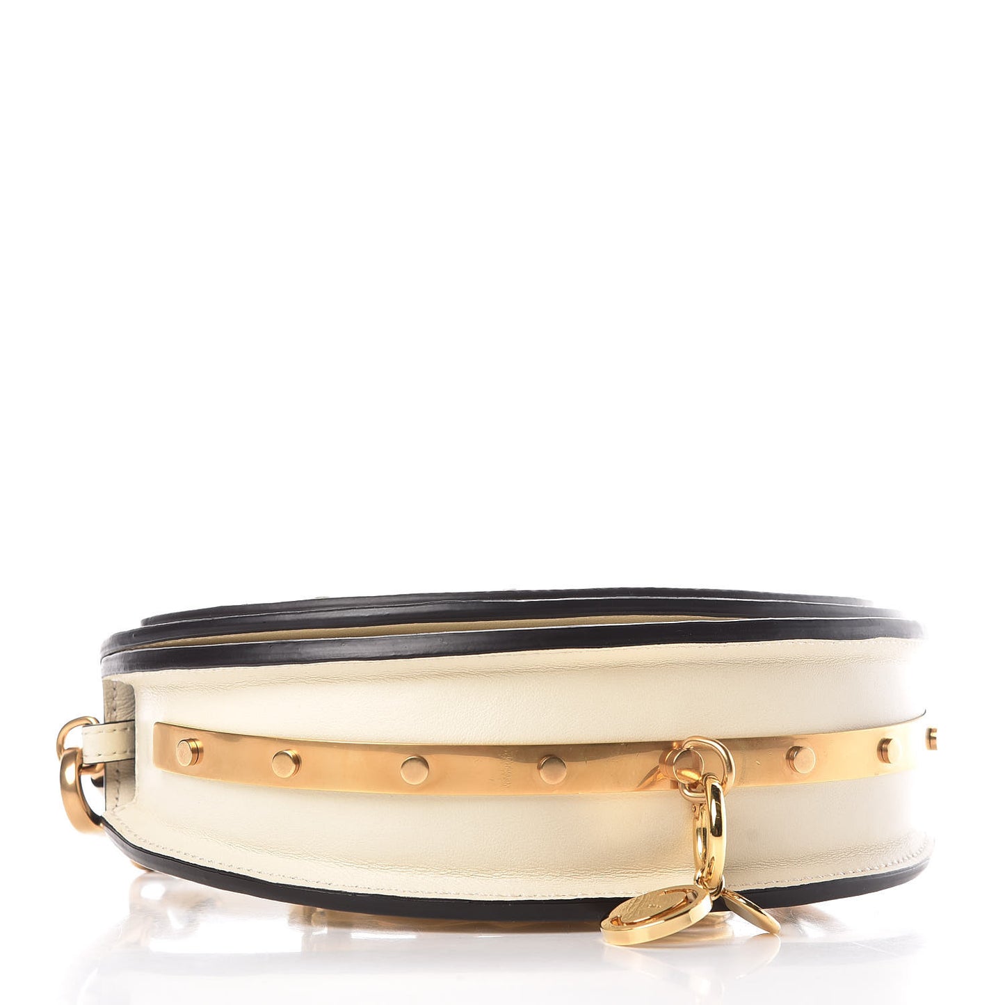 Calfskin Small Nile Bracelet Minaudiere Bag Off White