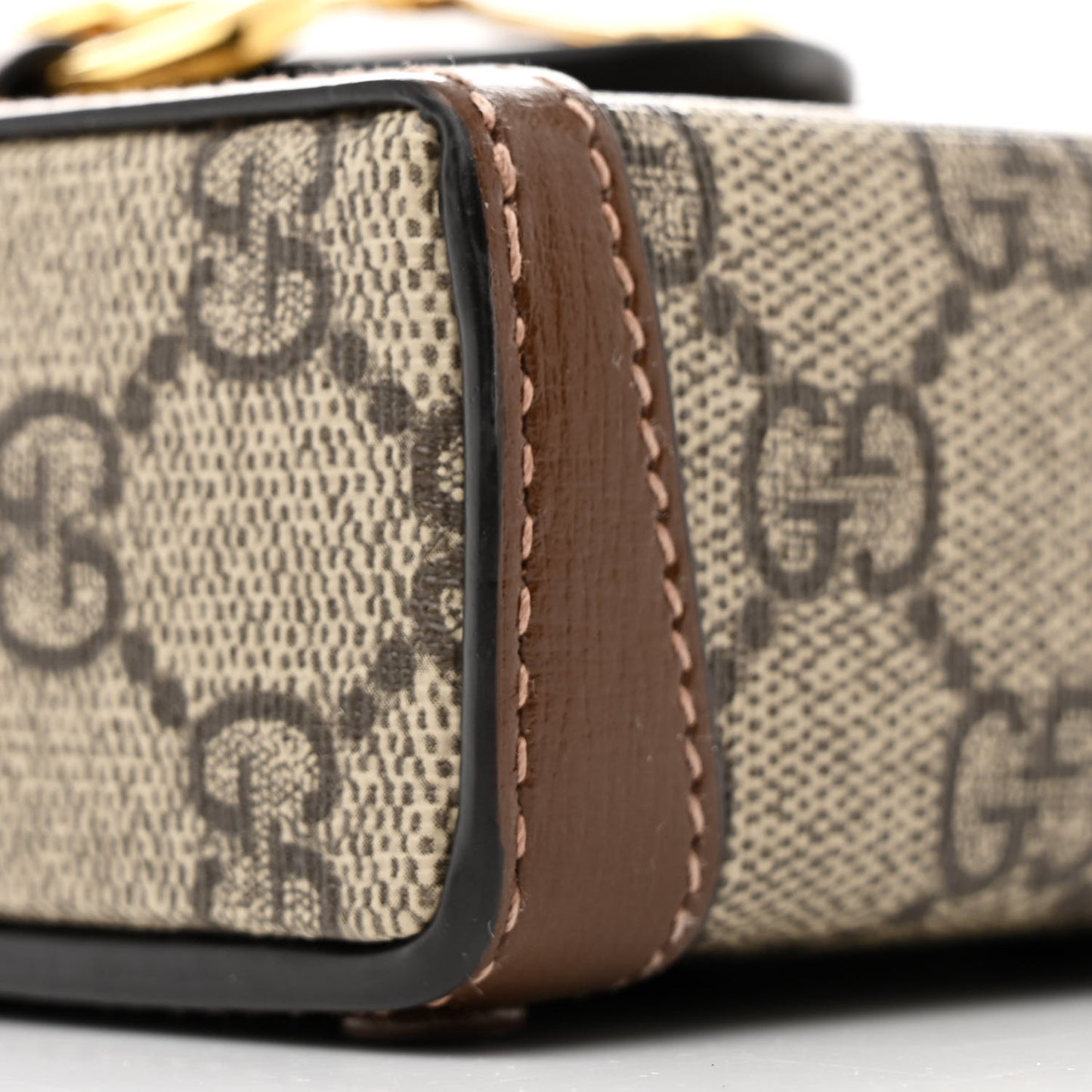 GG Supreme Monogram Mini Horsebit 1955 Crossbody Bag Beige Brown Sugar