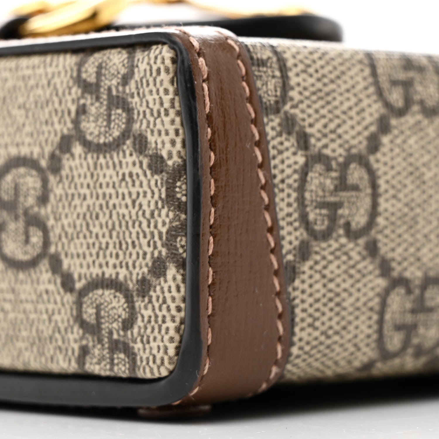 Gucci GG Supreme Monogram Mini Horsebit 1955 Crossbody Bag Beige Brown Sugar 9 of 12