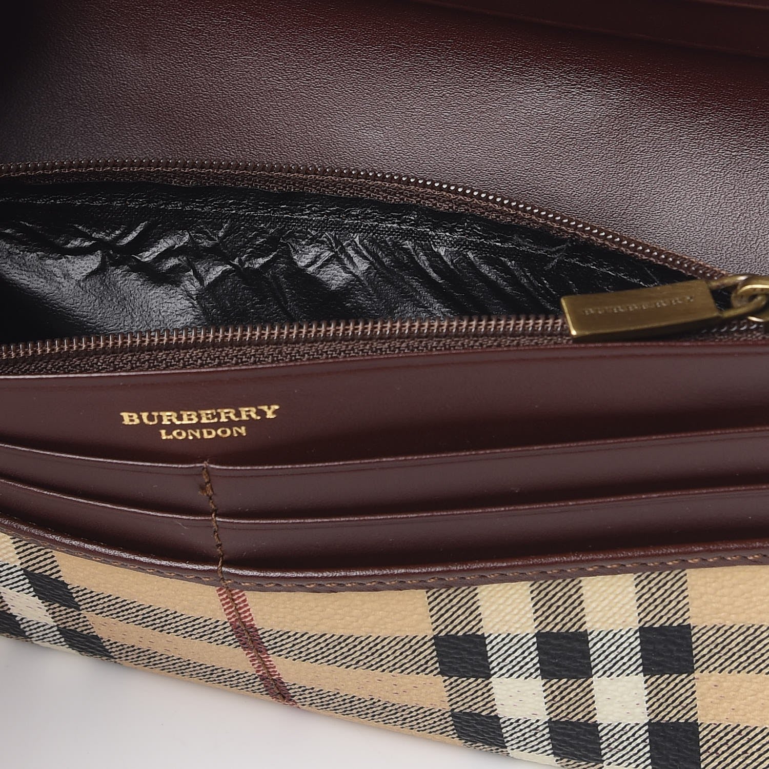 Burberry Haymarket Check Continental Wallet Brown 11 of 13