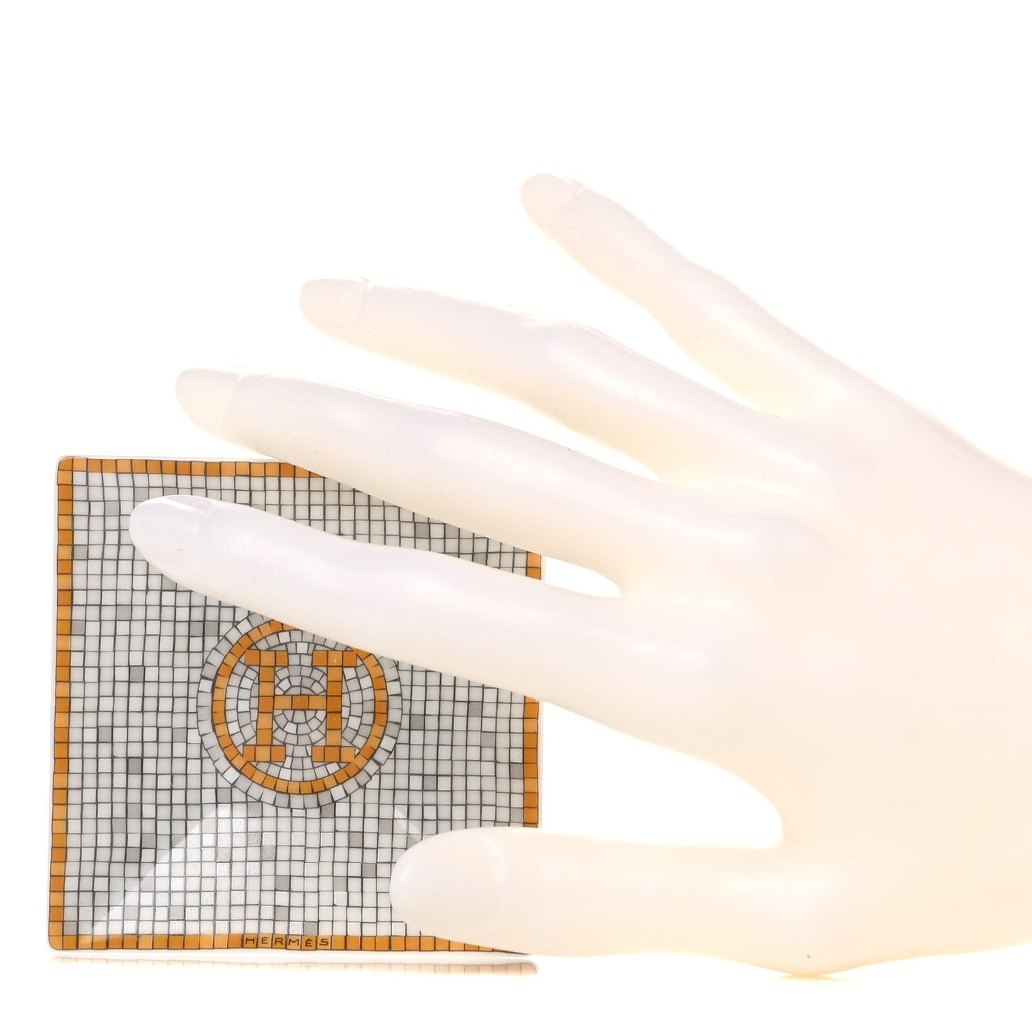 Porcelain Mosaique Au 24 Square Plate N°1 Gold