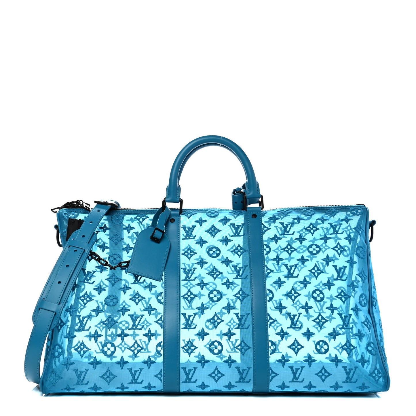 Monogram See Through Keepall Triangle Bandouliere 50 Turquoise