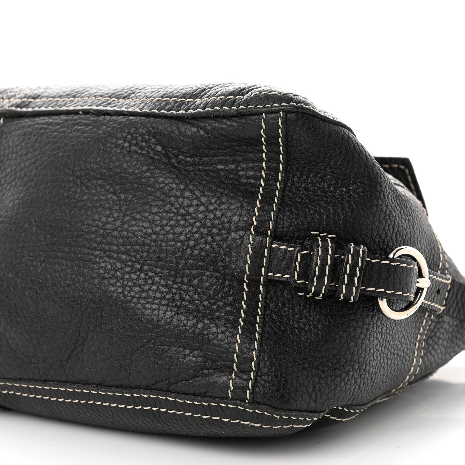 Prada Vitello Front Pockets Shoulder Bag Black 10 of 11