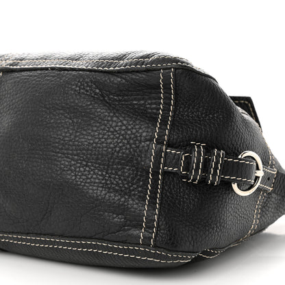 Prada Vitello Front Pockets Shoulder Bag Black 10 of 11