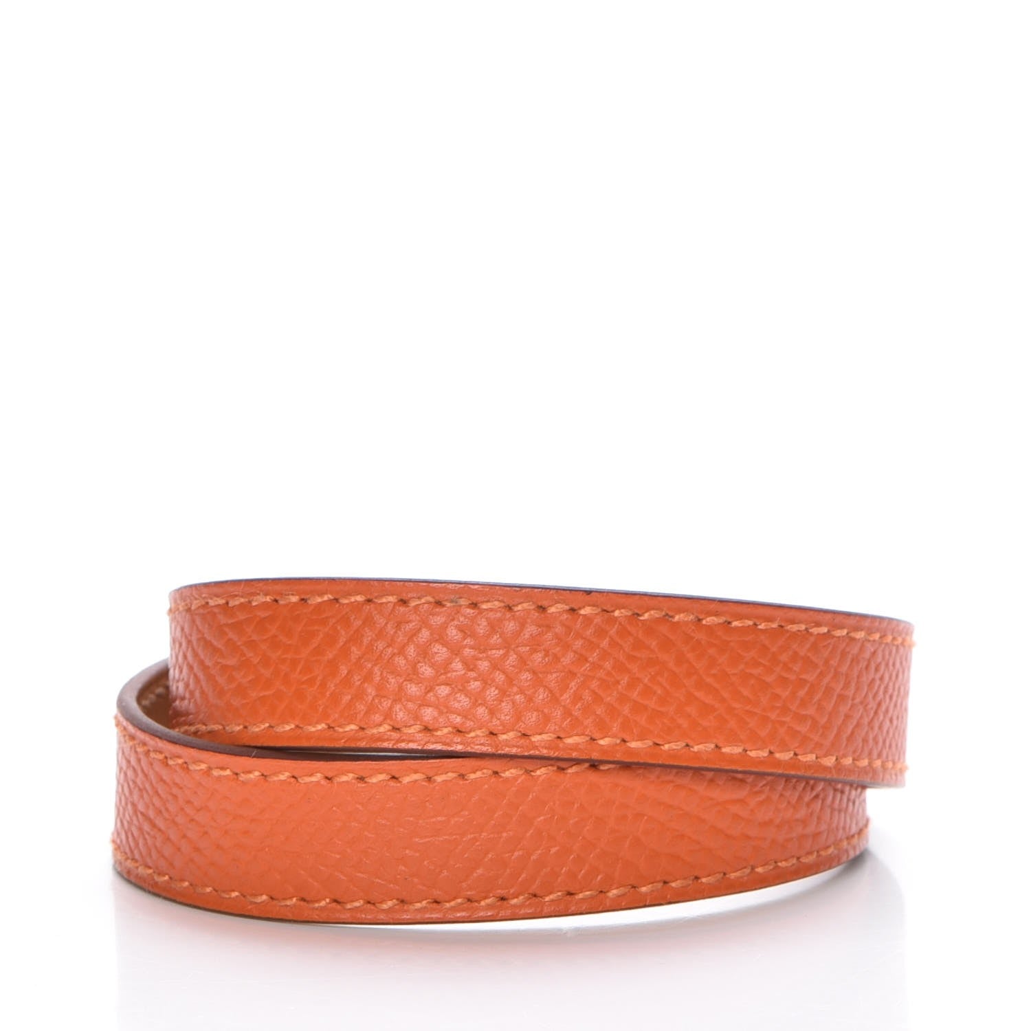 Hermes Epsom Kelly Double Tour Bracelet S Orange 3 of 6