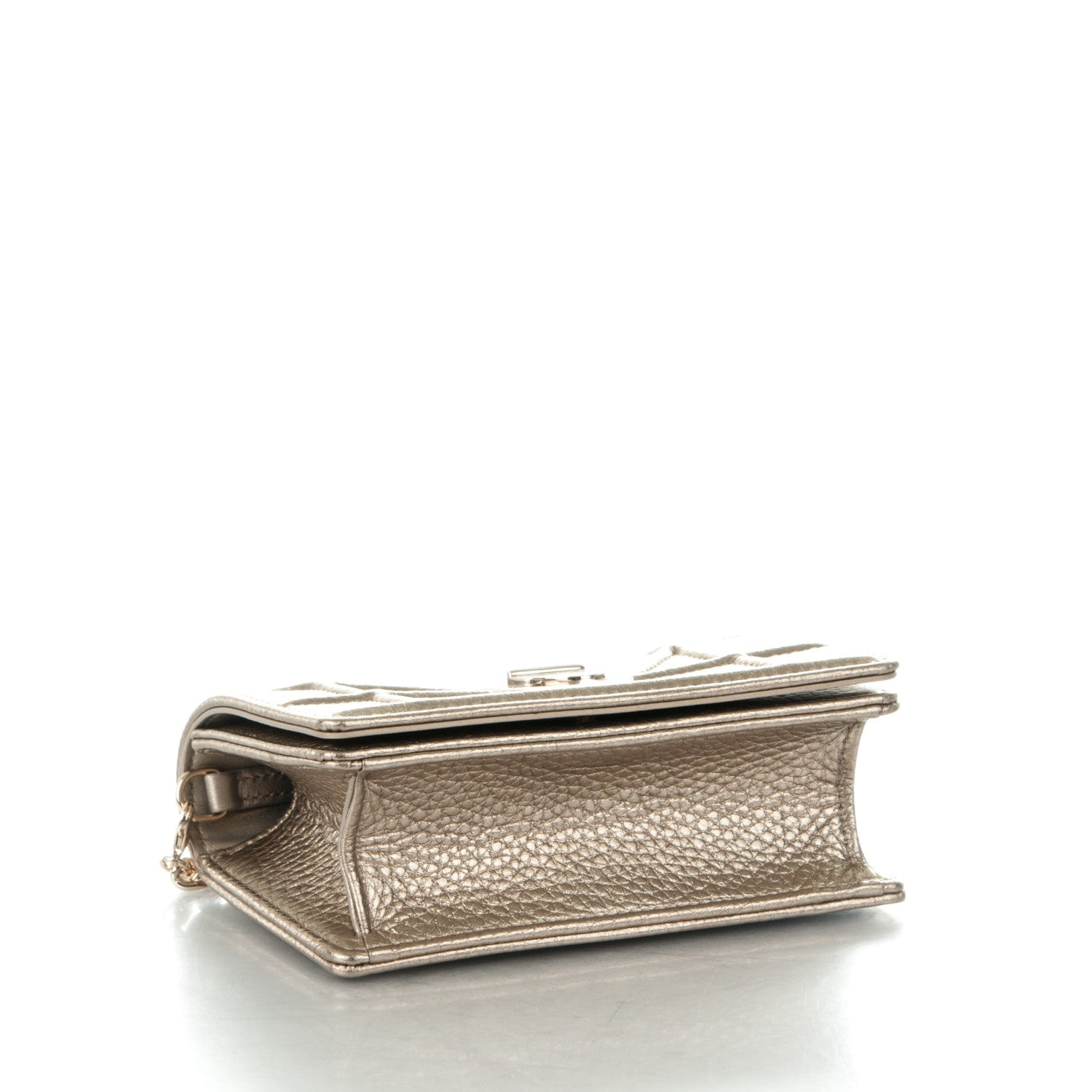 Christian Dior Metallic Grained Calfskin Baby Diorama Flap Bag Champagne 4 of 7