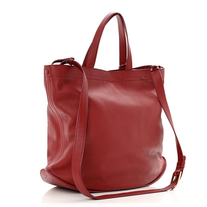 Delvaux Grained Calfskin Le Pin Tote Red 3 of 16