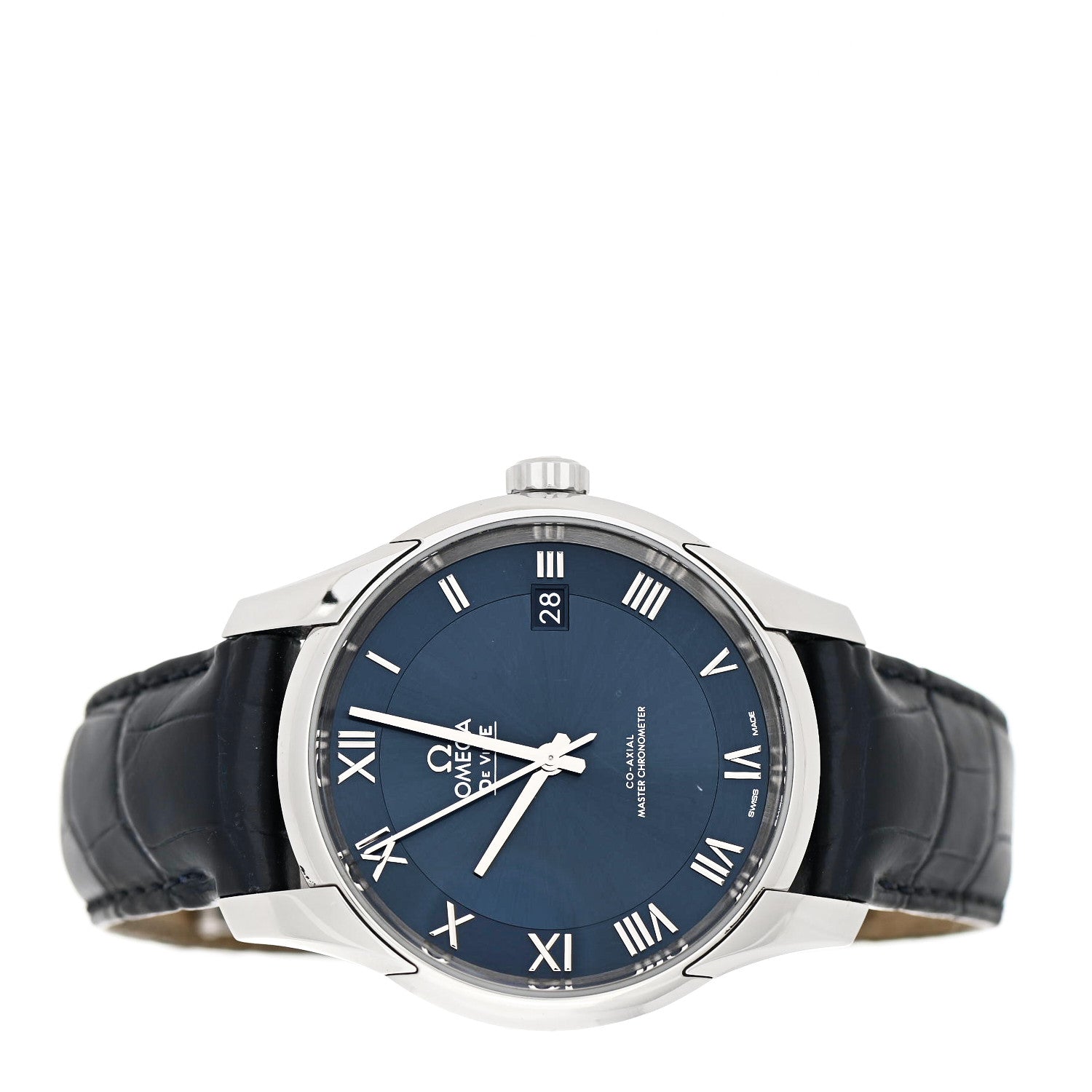 Omega Stainless Steel Alligator 41mm De Ville Hour Vision Automatic Watch Blue 433.13.41.21.03.001 2 of 5