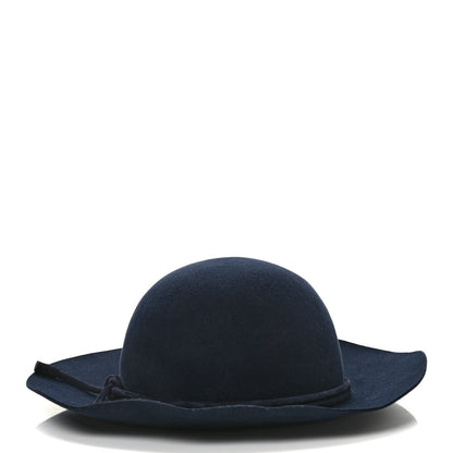 Hermes Rabbit Felt Lambskin Vicky Hat 59 Bleu Nuit 5 of 10