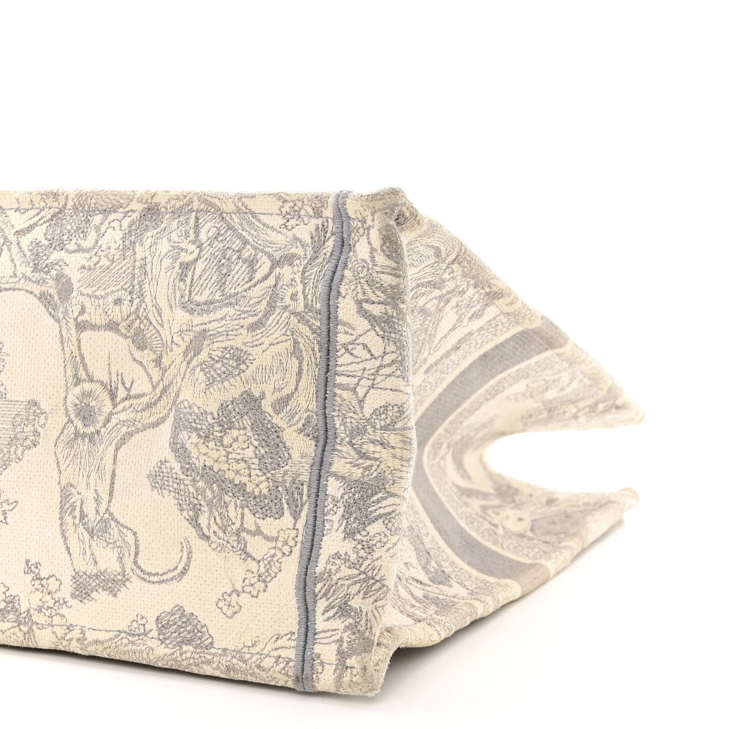 Canvas Embroidered Large Dioriviera Toile De Jouy Book Tote Gray