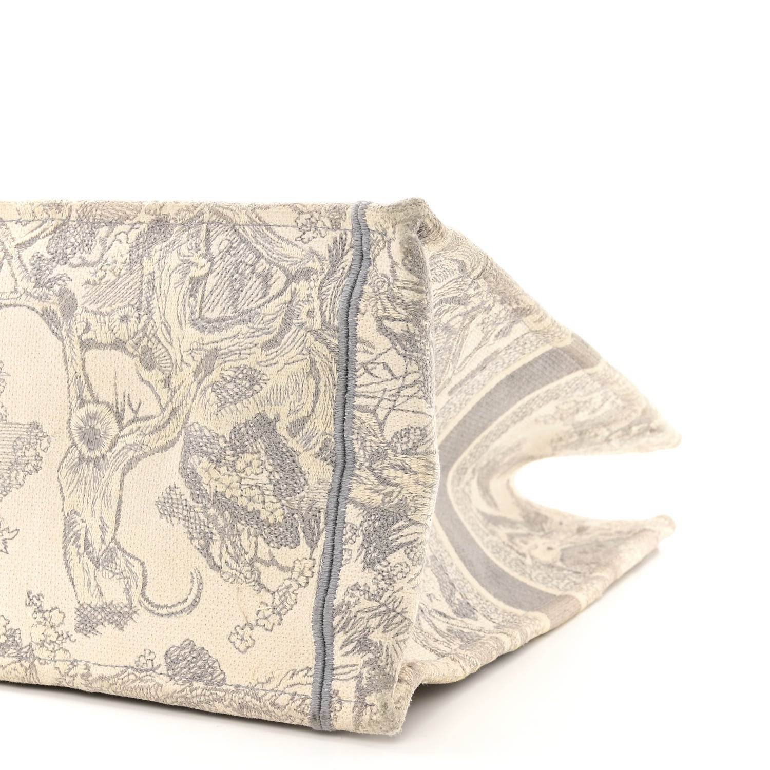 Christian Dior Canvas Embroidered Large Dioriviera Toile De Jouy Book Tote Gray 11 of 22