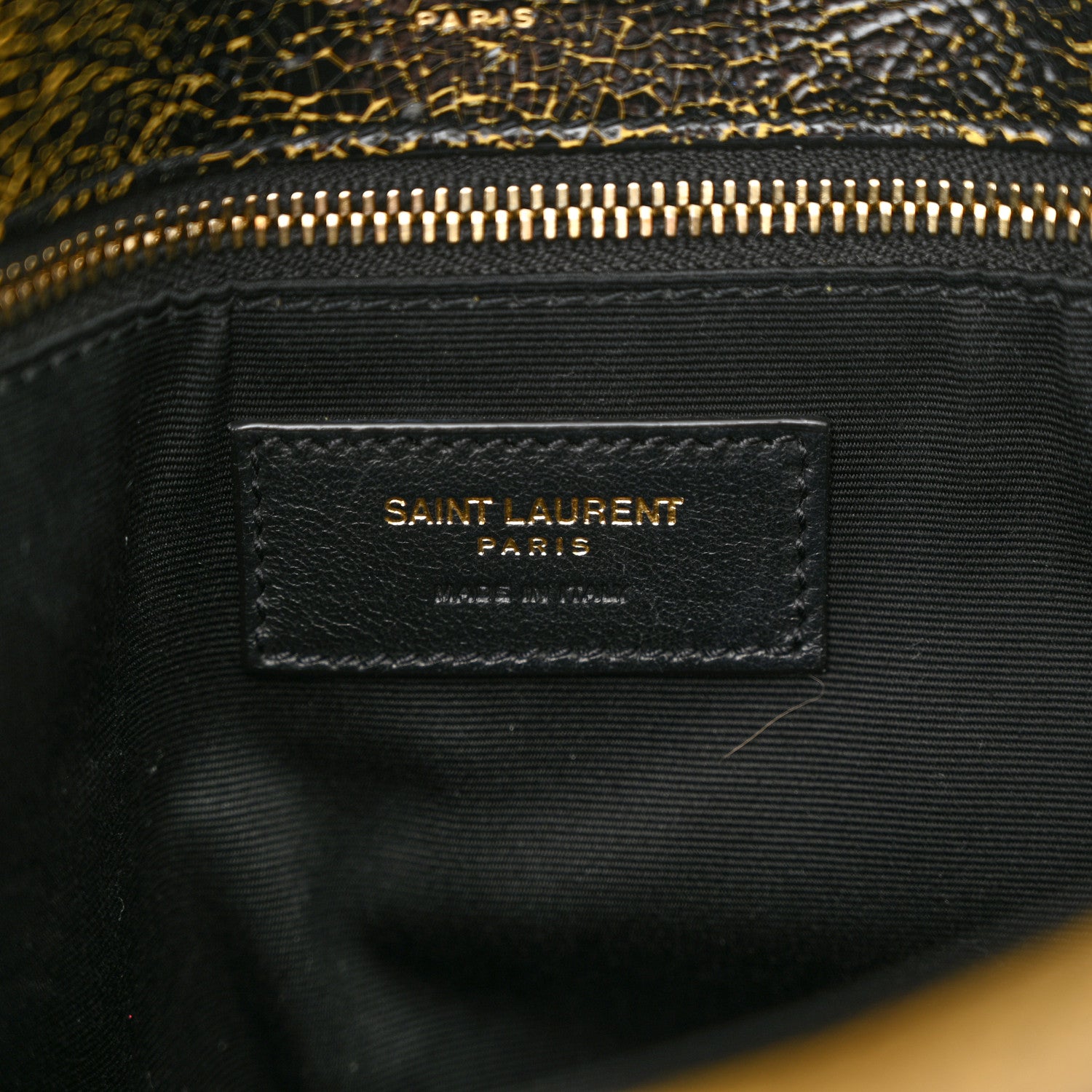 Saint Laurent Crinkled Calfskin Matelasse Monogram Medium Niki Chain Satchel Black Ocra 6 of 10