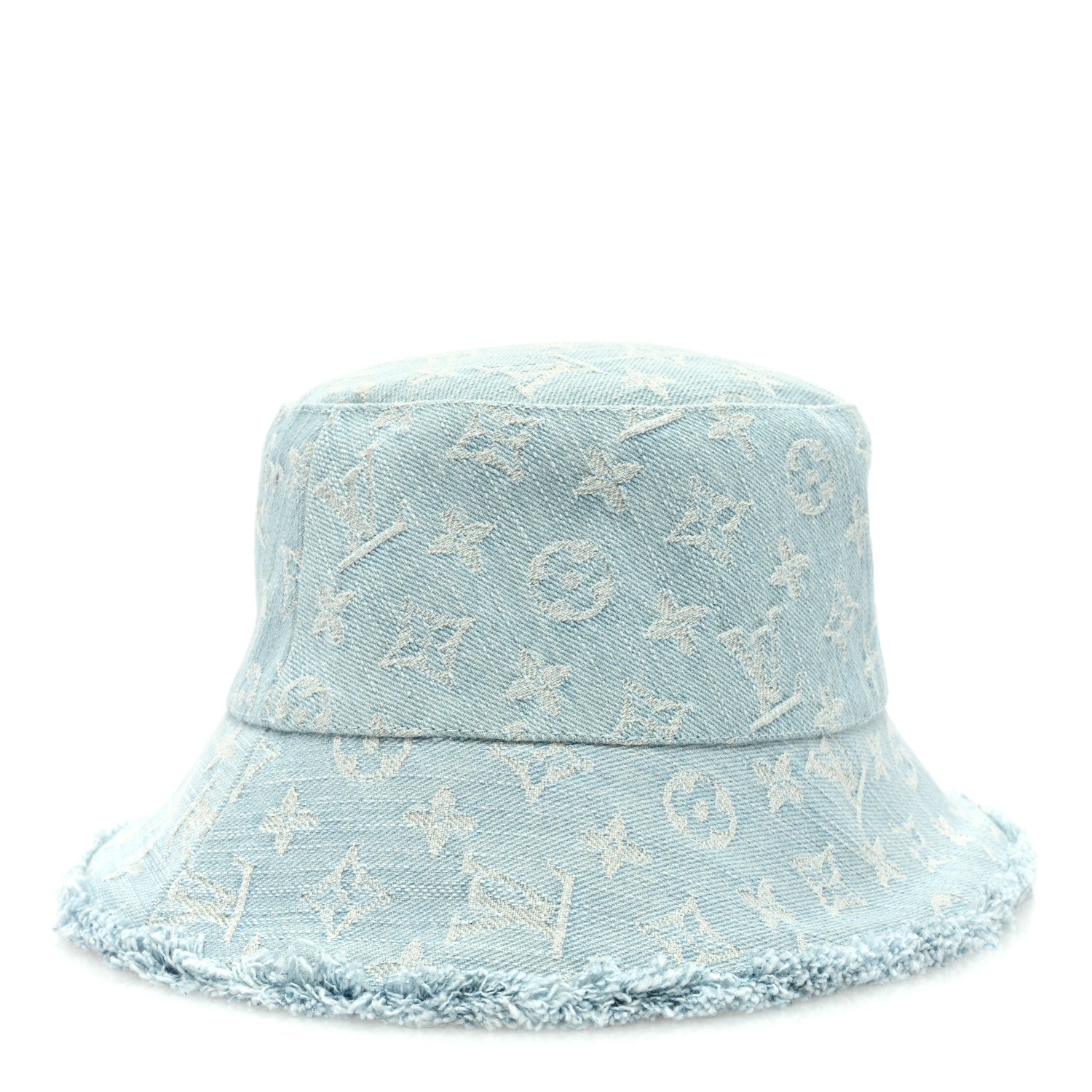 Louis Vuitton Monogram Denim Fringe Bucket Hat Blue 4 of 8