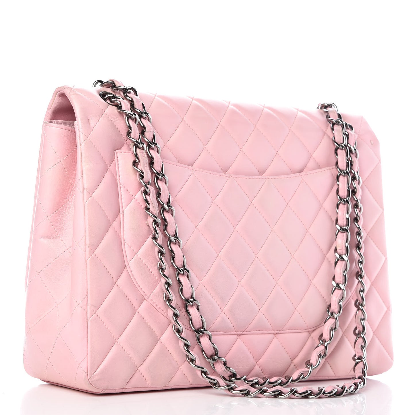 Lambskin Quilted Maxi Single Flap Pink