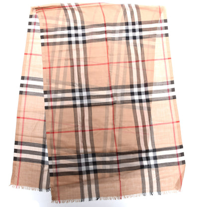 Burberry Wool Silk Giant Check Lightweight Scarf Camel 2 of 6