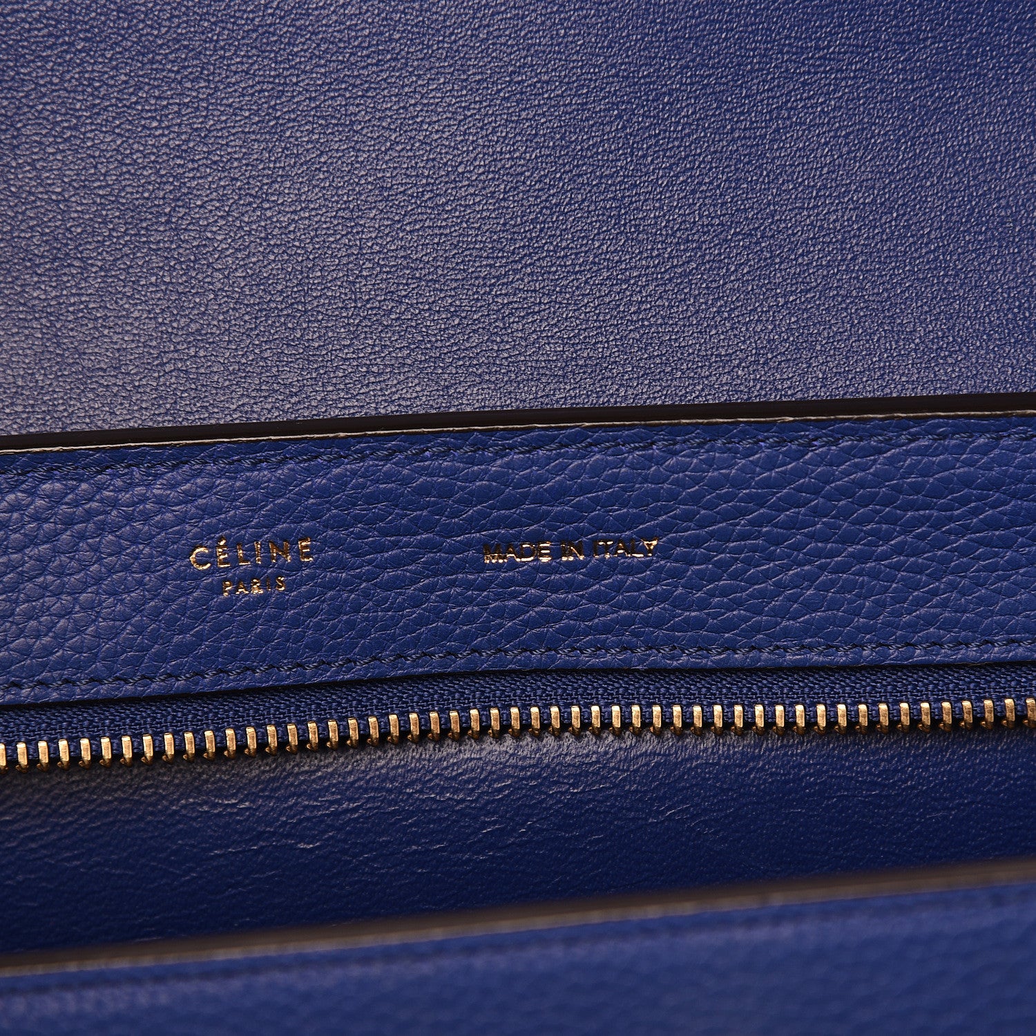 Celine Drummed Calfskin Suede Medium Trapeze Indigo 5 of 13