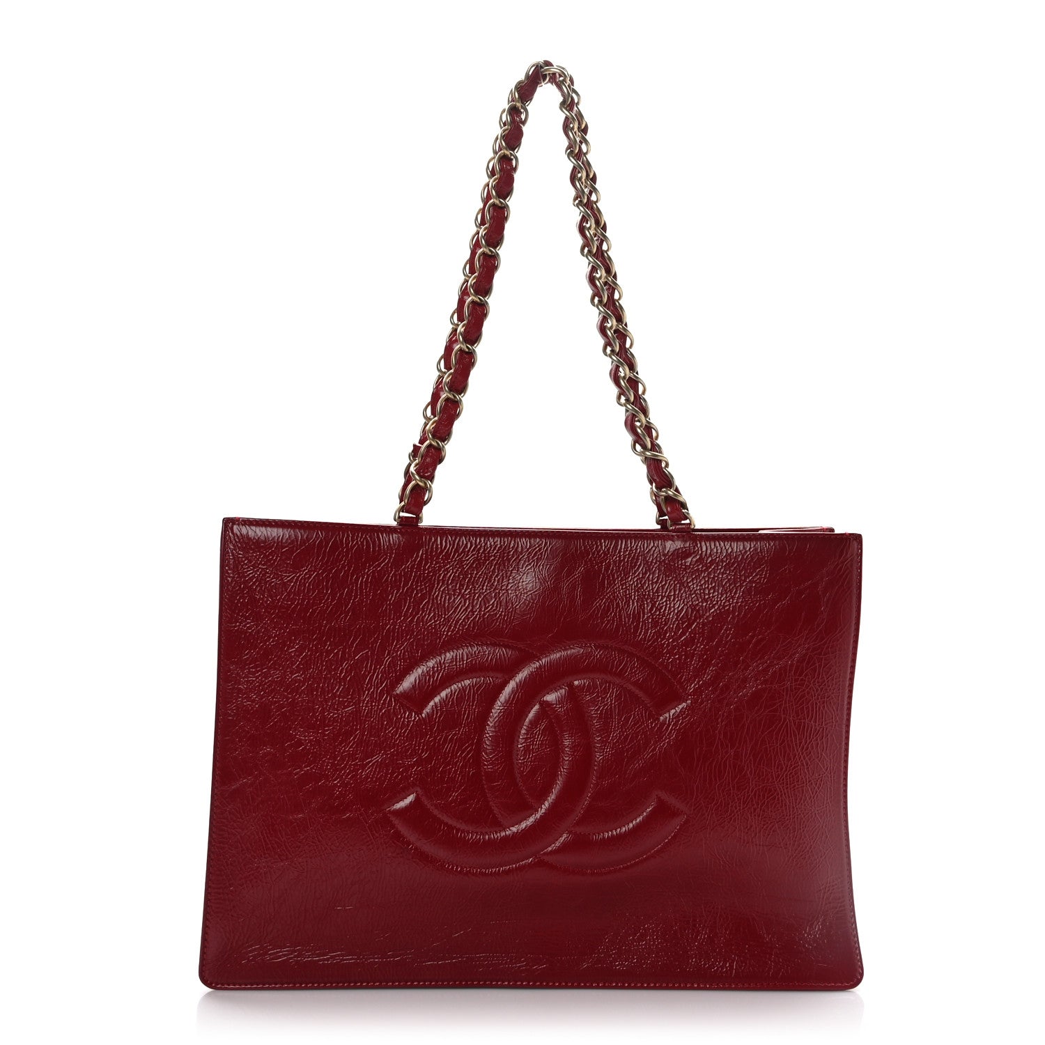 Chanel Shiny Aged Calfskin Shopping Bag Red 1 of 9