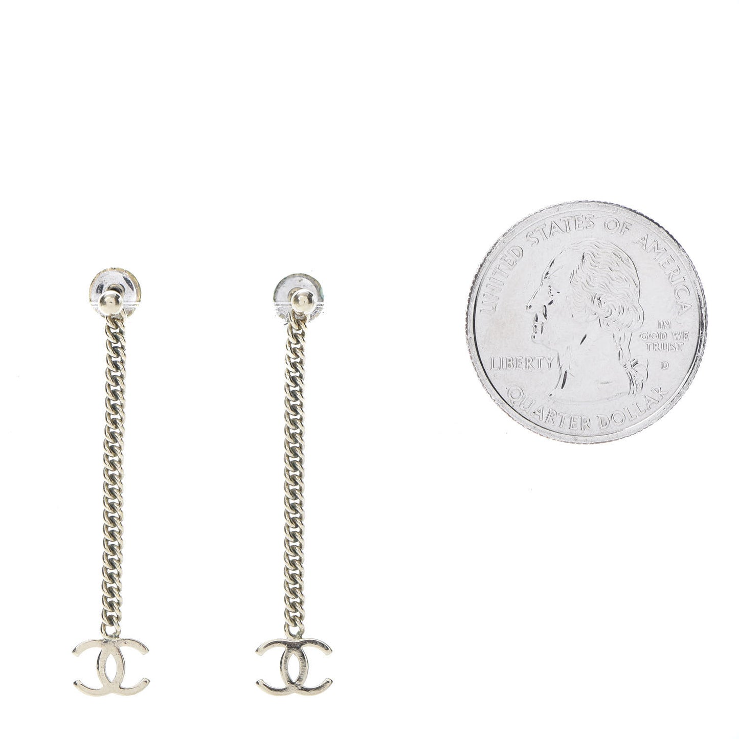 CC Long Drop Earrings Gold