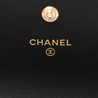 Chanel Lambskin Quilted Pearl CC Medium Chanel Flap Wallet Black 6 of 9