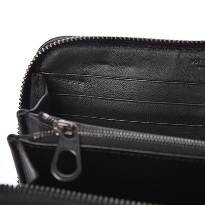 Bottega Veneta Nappa Intrecciato Gradient Spotted Zip Around Wallet Black Gray 11 of 13