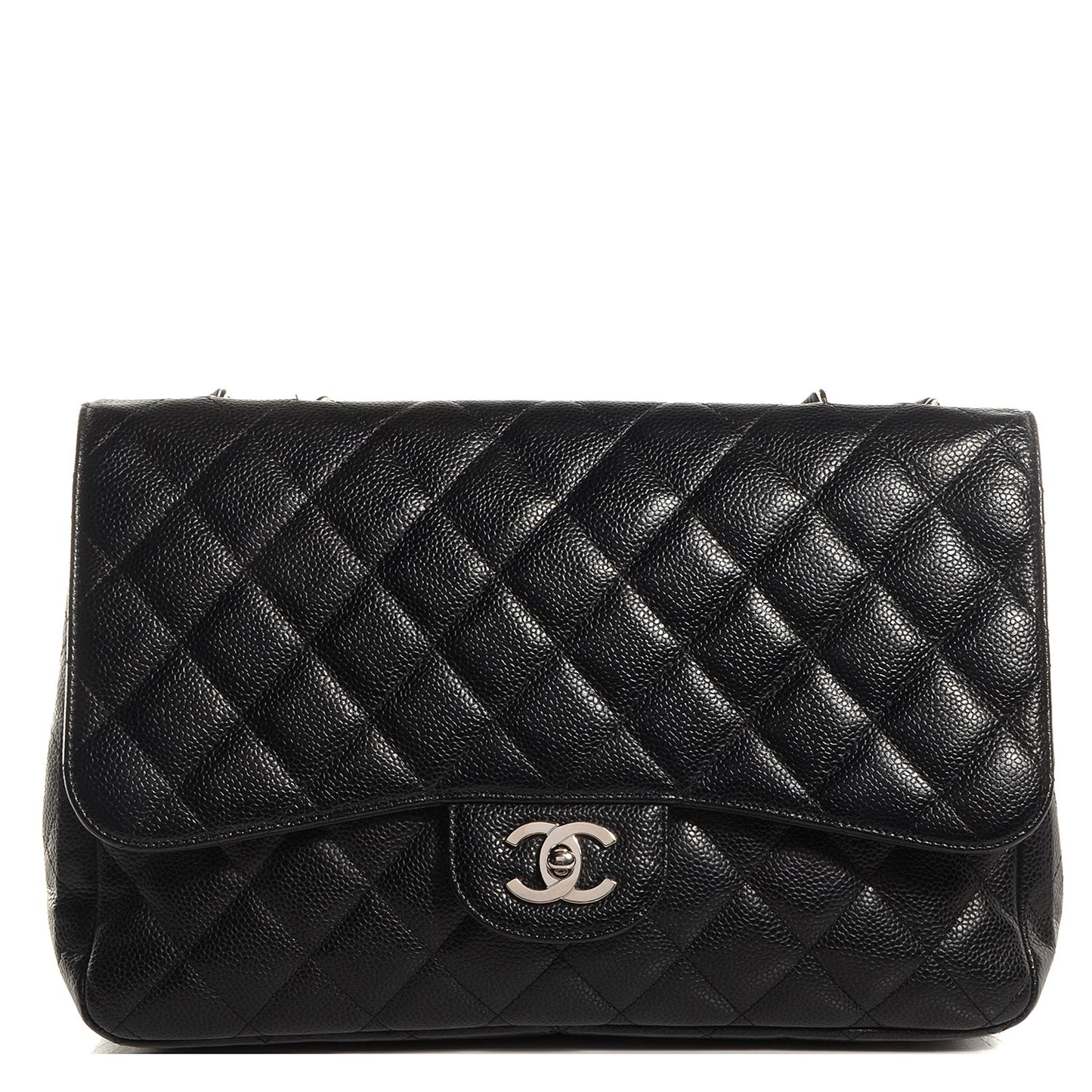Caviar Jumbo Single Flap Black
