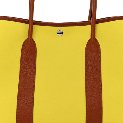 Hermes Toile Epsom Verso Garden Party 36 MM Jaune Citron Cuivre 8 of 10