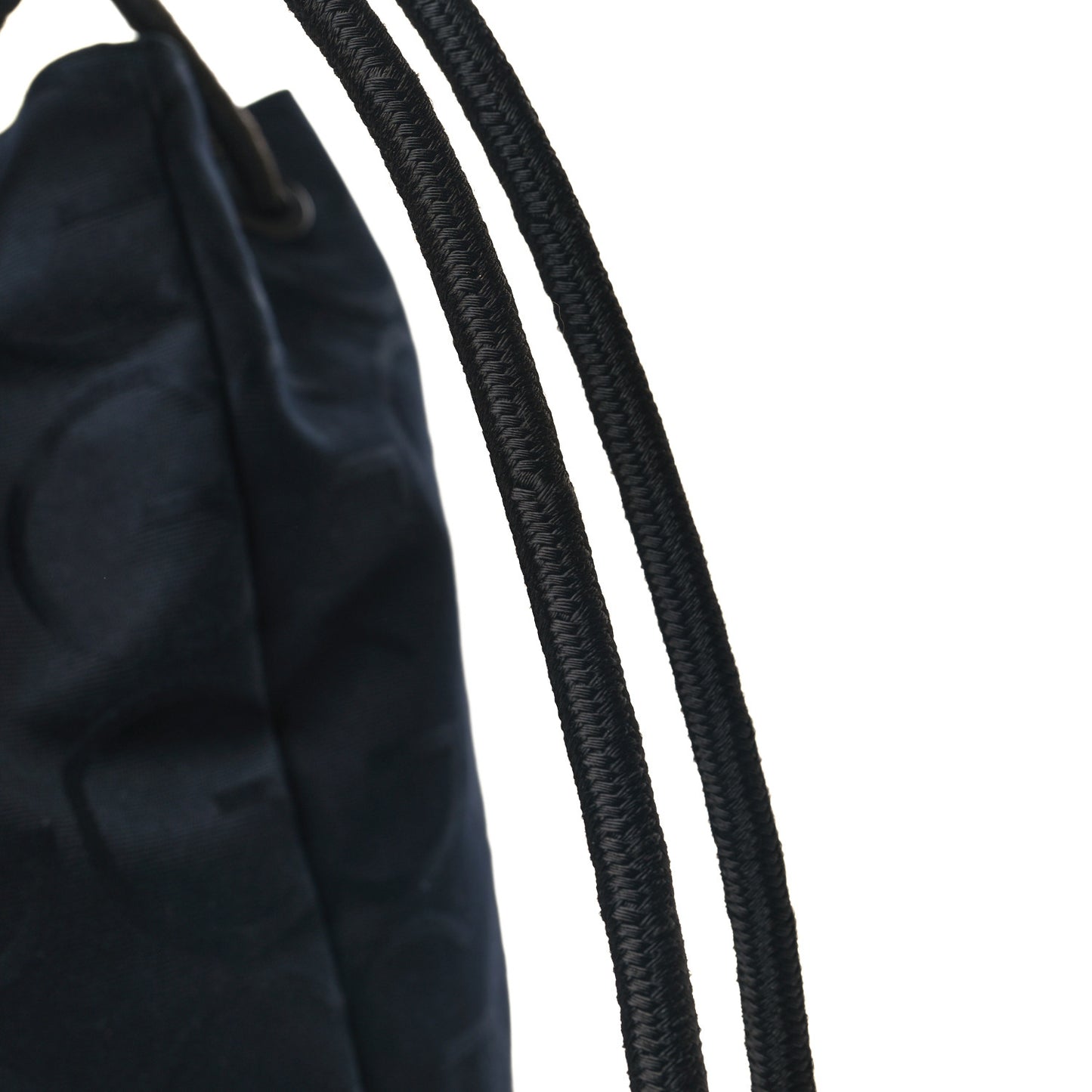 Nylon G Drawstring Sling Backpack Navy Blue