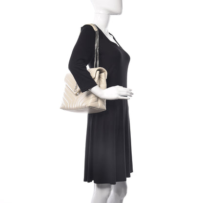 Saint Laurent Calfskin Y Quilted Monogram Medium Loulou Chain Satchel Ivory 2 of 15