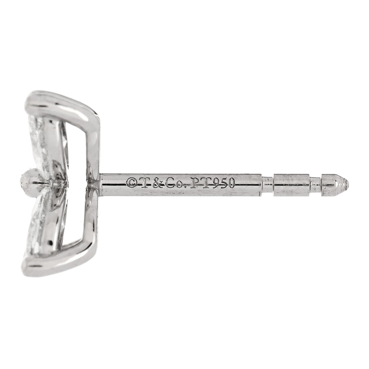 Tiffany Platinum Diamond .92ct Medium Victoria Earrings 4 of 5