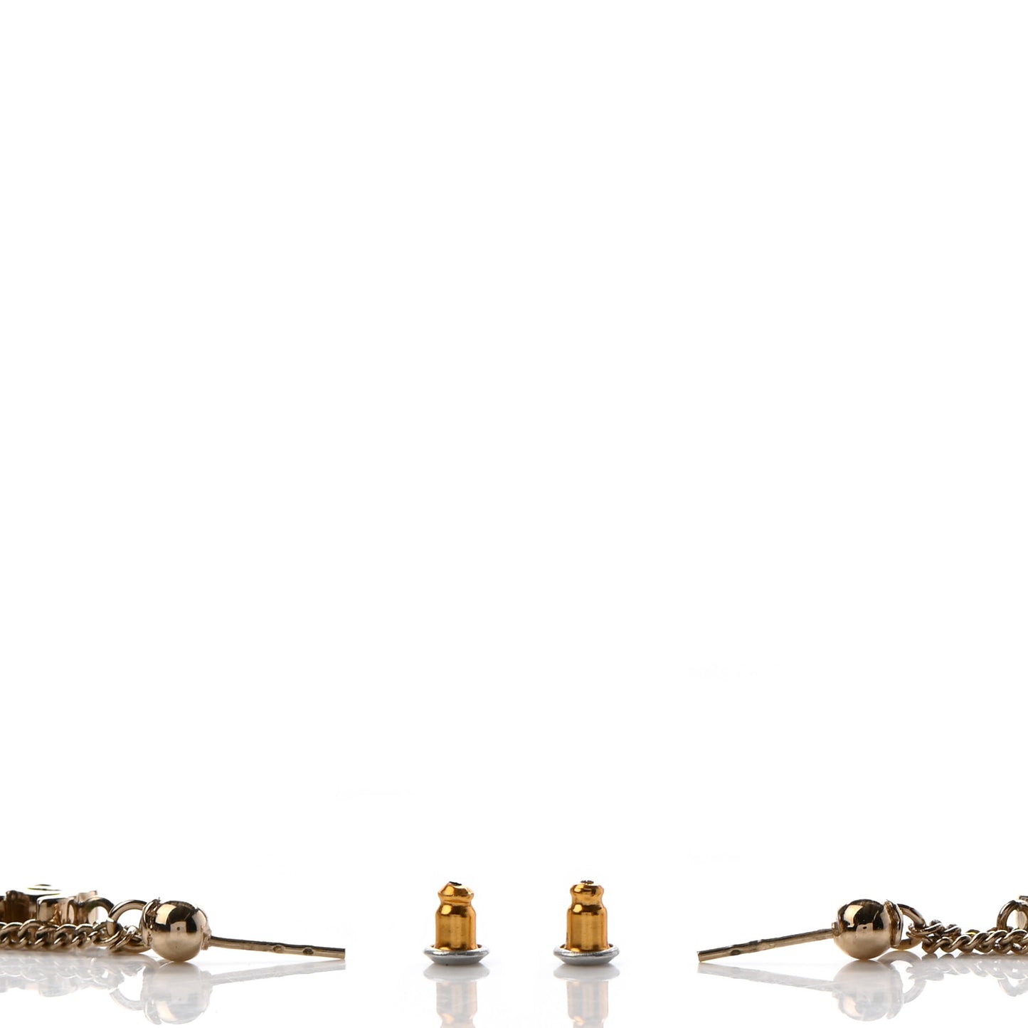 N°5 Perfume Bottle CC Drop Earrings Gold
